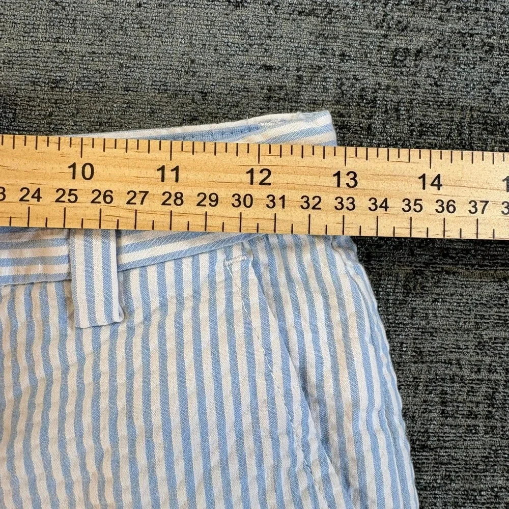 Vineyard Vines Seersucker Shorts Boys 14 Blue White Striped Cotton Blend Stretch